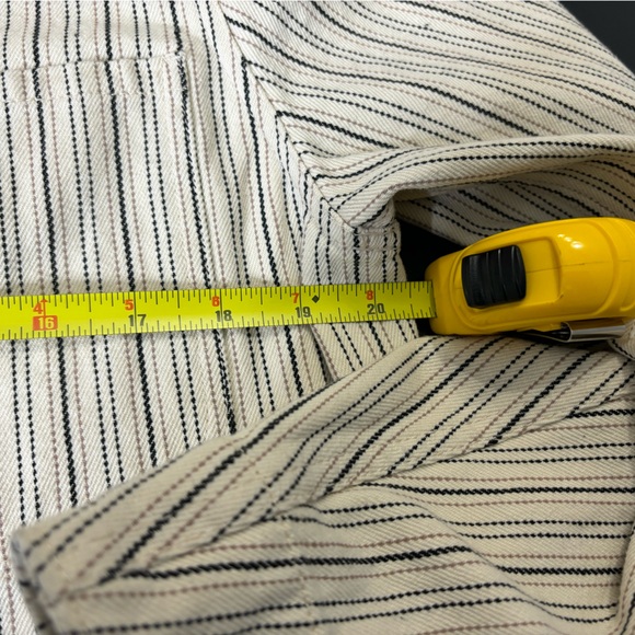 Rebecca Taylor Beige Stripe Denim Stretch Cotton Jacket Blazer Size XS - Picture 9 of 16